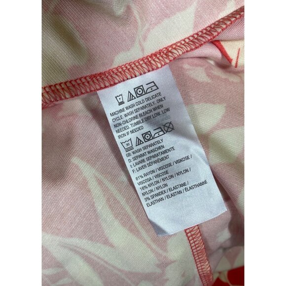 Isaac‎ Mizrahi Live Orange White Floral Print Wrap Dress Small Boho Preppy Cute - Picture 9 of 9